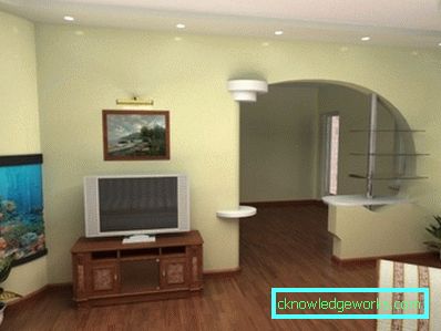 Mutfak ve oturma odası arasındaki kemer