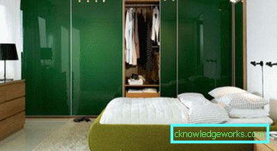 Yeşil tonlarında 1 yatak odası (fotoğraf)