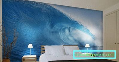 Fotoğraf duvar kağıdı ile tasarım yatak odası (fotoğraf)