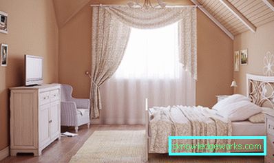 Fotoğraf: Tavan arasında rustik yatak odası