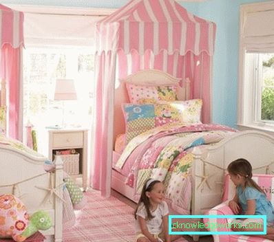 Farklı yaştaki iki kız çocuk odası tasarımı