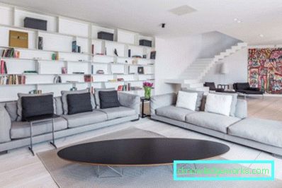 Özel bir evde oturma odası tasarımı