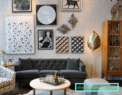 59 tuğla oturma odası - 75 fotoğraf