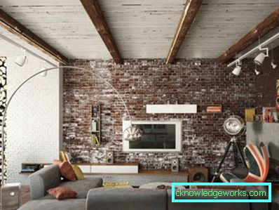 59 tuğla oturma odası - 75 fotoğraf