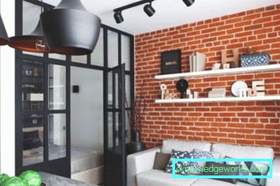 59 tuğla oturma odası - 75 fotoğraf