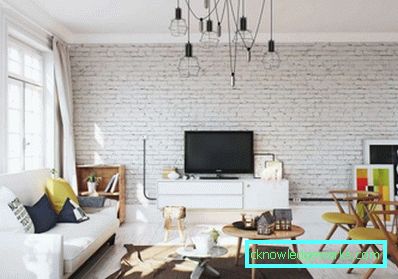 59 tuğla oturma odası - 75 fotoğraf