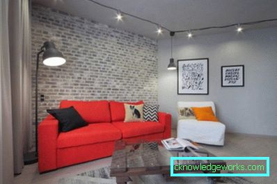 59 tuğla oturma odası - 75 fotoğraf