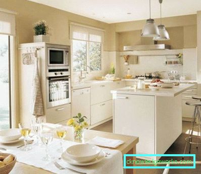 Mutfak-oturma odası 25 m2 - yerleşim