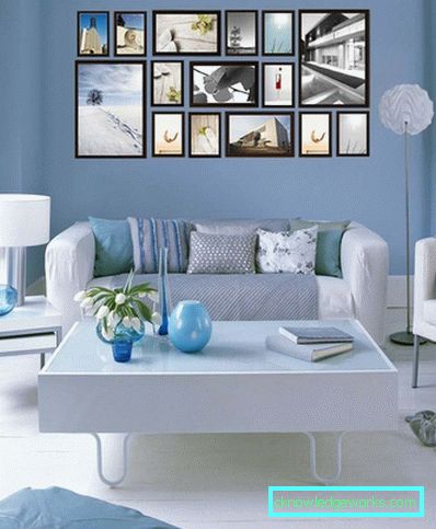 Oturma odasında duvar dekorasyonu - modern fikirlerin fotoğrafları