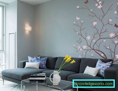 Oturma odasında duvar dekorasyonu - modern fikirlerin fotoğrafları