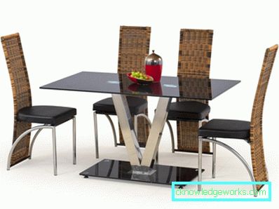 Mutfak için fotoğraf baskısı ile cam masalar