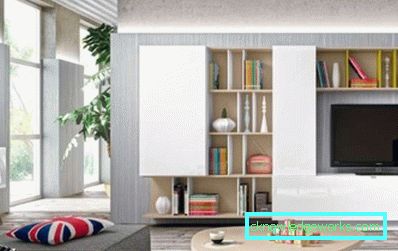Modern tarzda oturma odasında TV'nin altındaki duvarlar (50 iç mekan fotoğrafı)