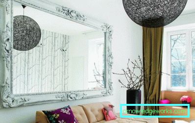 Oturma odasında 55 ayna - 80 fotoğraf
