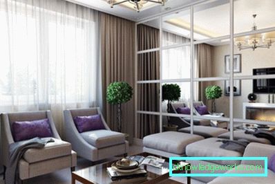 Oturma odasında 55 ayna - 80 fotoğraf